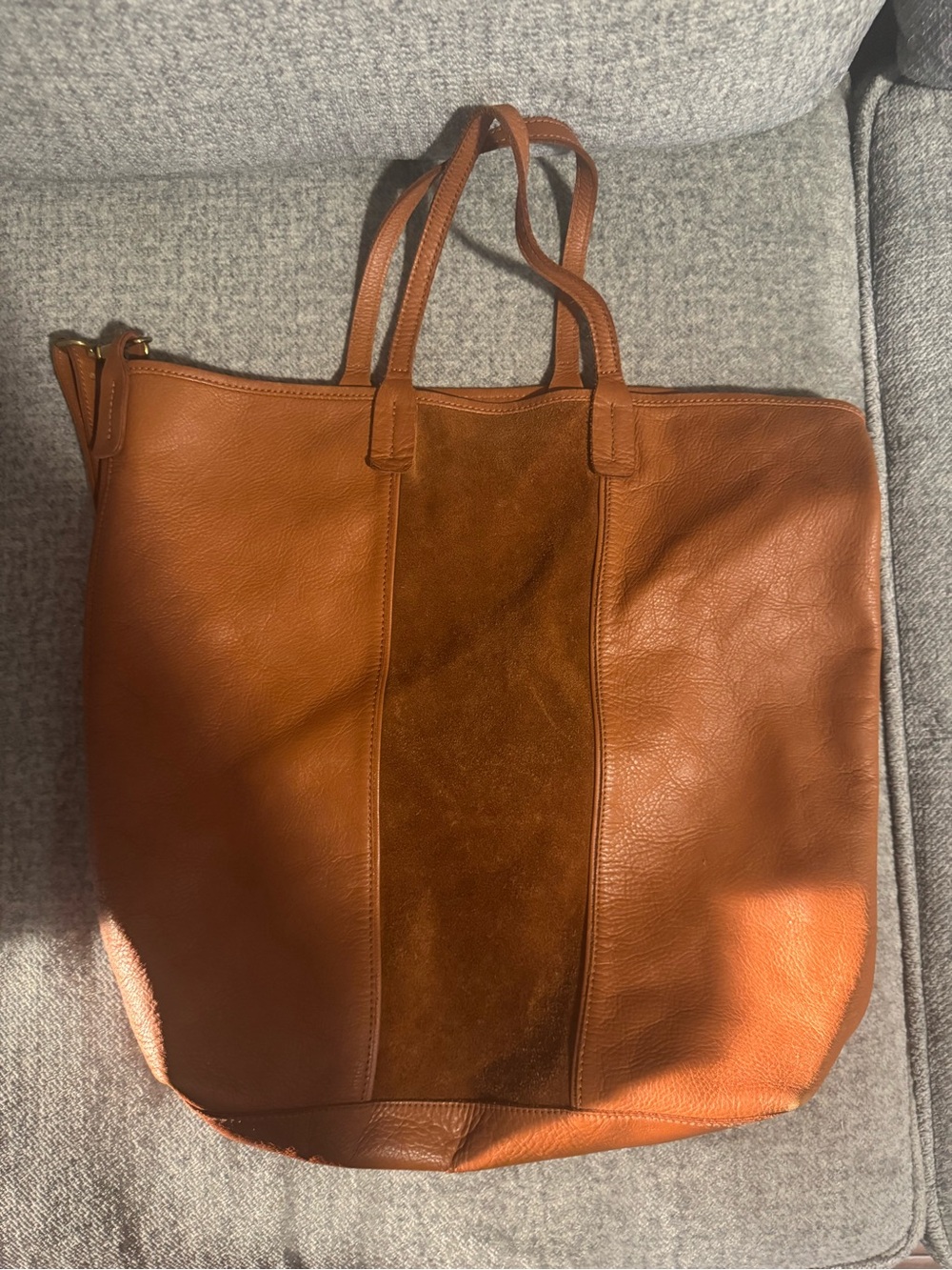Madewell x Sézane Leather Tote Bag – Cognac Brown